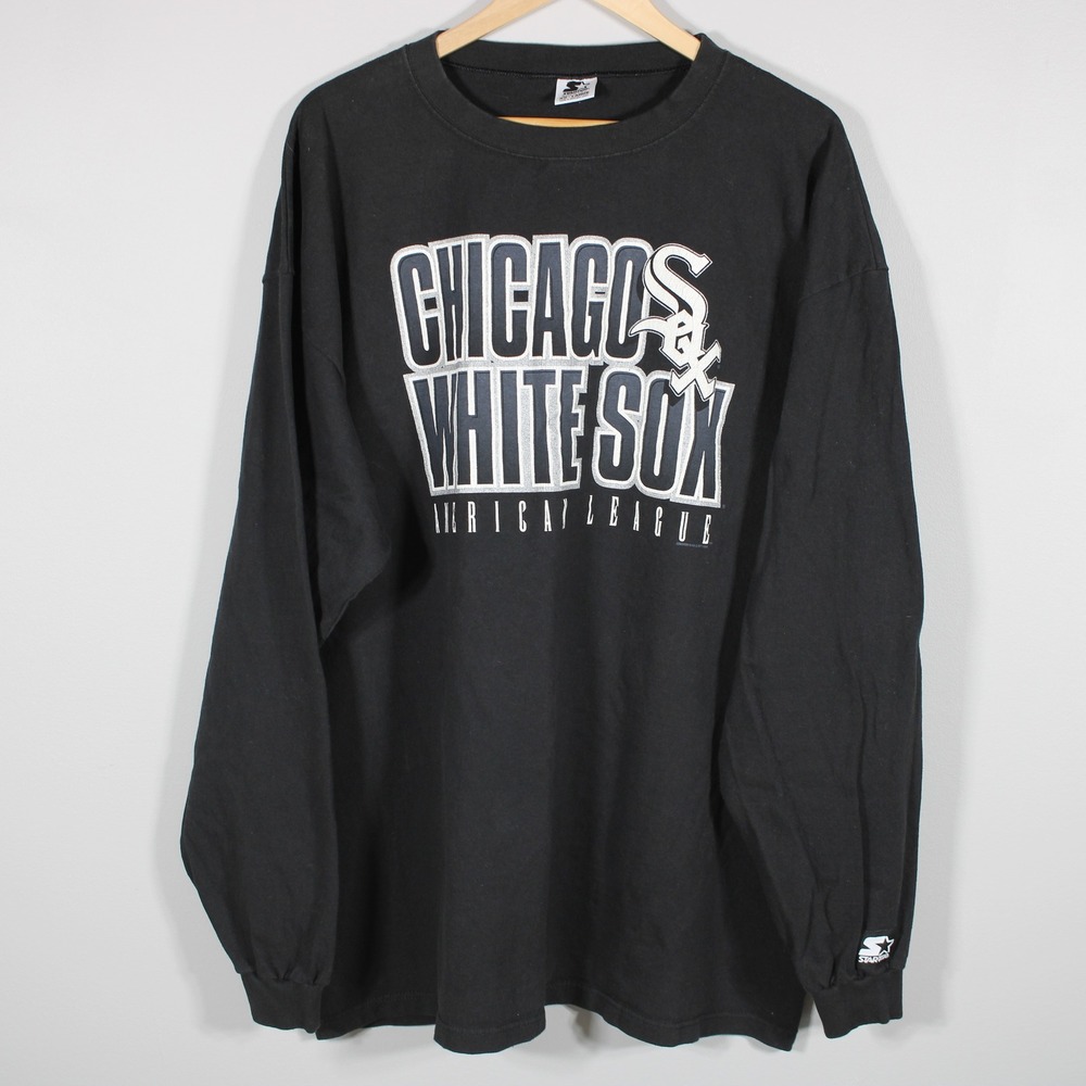 Starter Vintage Chicago White Sox Graphic T-Shirt Black - Size XXL